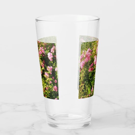 Roze rozen in het bloedbad glas (Rechts)