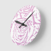 Roze rozen in lijnkunst ronde klok (Hoek)