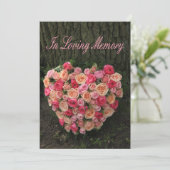 Roze rozen in Loving Memory Memorial Service (Staand voorkant)