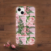 roze rozen in roze gradiënt grafisch patroon Case-Mate iPhone case