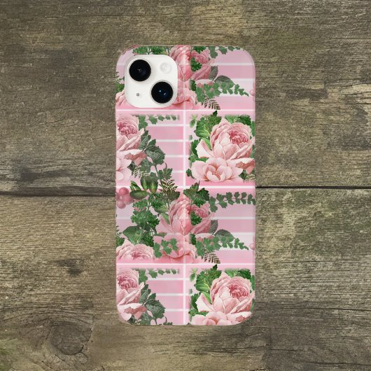 roze rozen in roze gradiënt grafisch patroon Case-Mate iPhone case