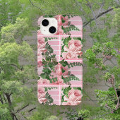  roze rozen in roze gradiënt grafisch patroon Case-Mate iPhone case