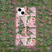 roze rozen in roze gradiënt grafisch patroon Case-Mate iPhone case