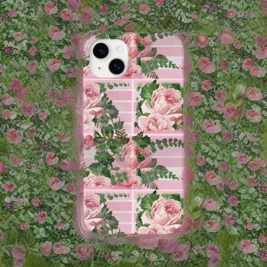roze rozen in roze gradiënt grafisch patroon Case-Mate iPhone case