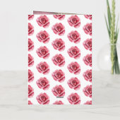 Roze rozen in venster jubileum kaart (Achterkant)