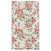 Roze Rozen in Vintage Chic-stijl Klein Cadeauzakje (Achterkant)