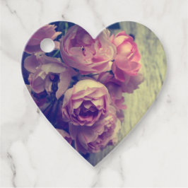 Roze Rozen in Vintage Stijl Bedankjes Labels
