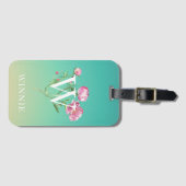 Roze rozen in Waterverf Bagagelabel (Voorkant (horizontaal))