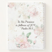 Roze Rozen "In Zijn tegenwoordigheid" Bijbelvers Notitieboek (Achterkant)