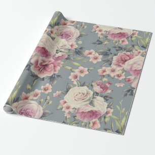 roze rozen inpakpapier