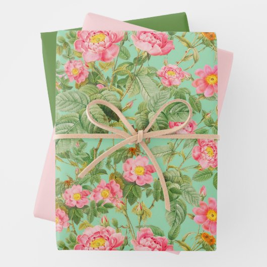 Roze Rozen inpakpapier (In situ)