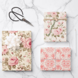  roze rozen inpakpapier vel