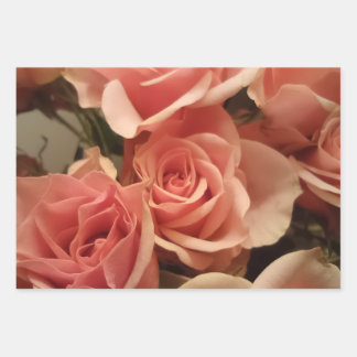 Roze Rozen Inpakpapier Vel