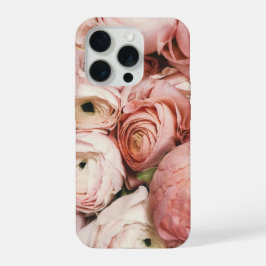 Roze rozen iPhone 15 pro case