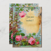 ROZE ROZEN & JASMIJN perkament Kaart (Voorkant / Achterkant)