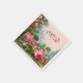 ROZE ROZEN, JASMIJNEN BLOEMEN BRUILOFT MONOGRAM SERVET (Hoek)