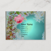 ROZE ROZEN & JASMIJNEN MONOGRAM EDELSTEEN blauwgro Visitekaartje (Voorkant)