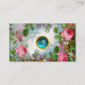 ROZE ROZEN & JASMIJNEN MONOGRAM EDELSTEEN blauwgro Visitekaartje (Achterkant)