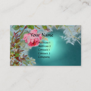 ROZE ROZEN & JASMIJNEN MONOGRAM EDELSTEEN blauwgro Visitekaartje