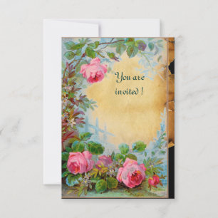 ROZE ROZEN & JASMIJNEN Perkament Rsvp Kaart