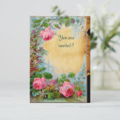 ROZE ROZEN & JASMIJNEN Perkament Rsvp Kaart (Staand voorkant)