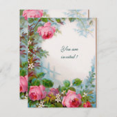 ROZE ROZEN & JASMIJNEN witte champagne metaalglans Kaart (Voorkant / Achterkant)