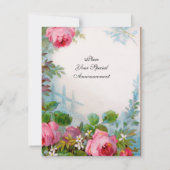 ROZE ROZEN & JASMIJNEN witte champagne metaalglans Kaart (Achterkant)