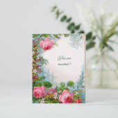 ROZE ROZEN & JASMIJNEN witte champagne metaalglans Kaart (Staand voorkant)