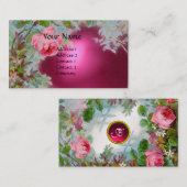ROZE ROZEN & JASMINES MONOGRAM EDELSTEEN roze Visitekaartje (Voorkant / Achterkant)