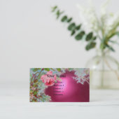 ROZE ROZEN & JASMINES MONOGRAM EDELSTEEN roze Visitekaartje (Staand voorkant)