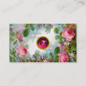 ROZE ROZEN & JASMINES MONOGRAM EDELSTEEN roze Visitekaartje (Achterkant)