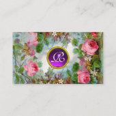 ROZE ROZEN & JASMINES MONOGRAM PAARSE EDELSTEEN Bl Visitekaartje (Achterkant)
