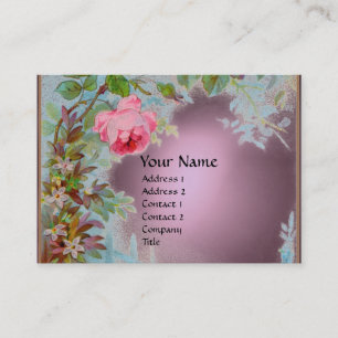 ROZE ROZEN & JASMINES PAARSE EDELSTEEN MONOGRAM VISITEKAARTJE