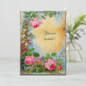 ROZE ROZEN & JASMINES perkament Kaart (Staand voorkant)