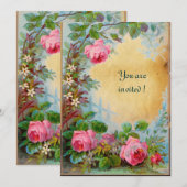 ROZE ROZEN & JASMINES perkament Kaart (Voorkant / Achterkant)