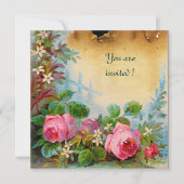 ROZE ROZEN & JASMINES perkament roze groen Kaart (Voorkant)