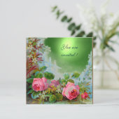 ROZE ROZEN & JASMINES Smaragdgroene Edelsteen Kaart (Staand voorkant)
