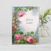 ROZE ROZEN & JASMINES Witte Champagne Metallic Kaart (Staand voorkant)