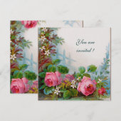 ROZE ROZEN & JASMINES Witte Ijs Metaalglans Kaart (Voorkant / Achterkant)