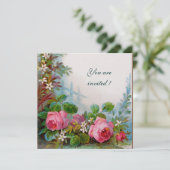 ROZE ROZEN & JASMINES Witte Ijs Metaalglans Kaart (Staand voorkant)
