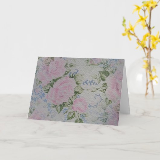 Roze Rozen  Kaart (Gele Bloem)