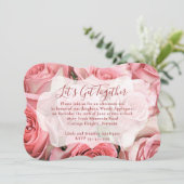Roze rozen kaart (Staand voorkant)