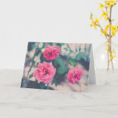 Roze rozen kaart (Gele Bloem)