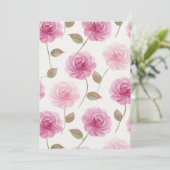 Roze Rozen Kaart (Staand voorkant)