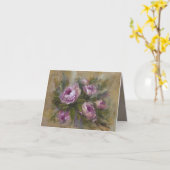 Roze rozen kaart (Gele Bloem)