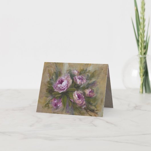 Roze rozen kaart (Voorkant)