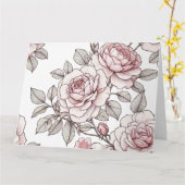 Roze rozen kaart (Gele Bloem)