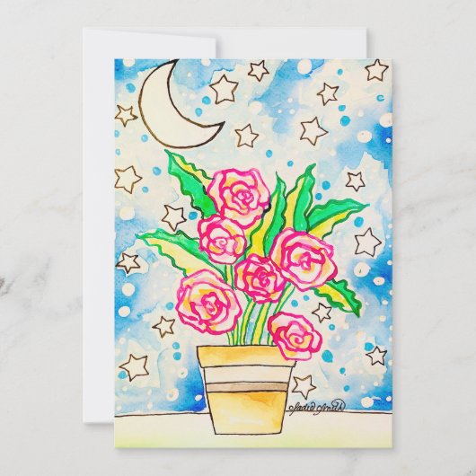 Roze Rozen Kaart (Voorkant)