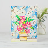 Roze Rozen Kaart (Staand voorkant)