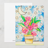 Roze Rozen Kaart (Voorkant / Achterkant)